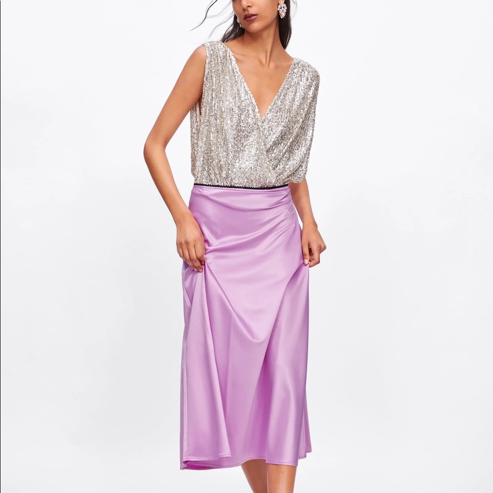Brand new silk Zara maxi skirt